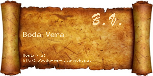 Boda Vera névjegykártya